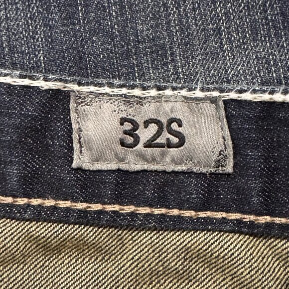 Buckle BKE Jeans Mens 32S Blue Tyler Bootleg Relaxed Distressed Dark Wash Denim - Picture 7 of 14